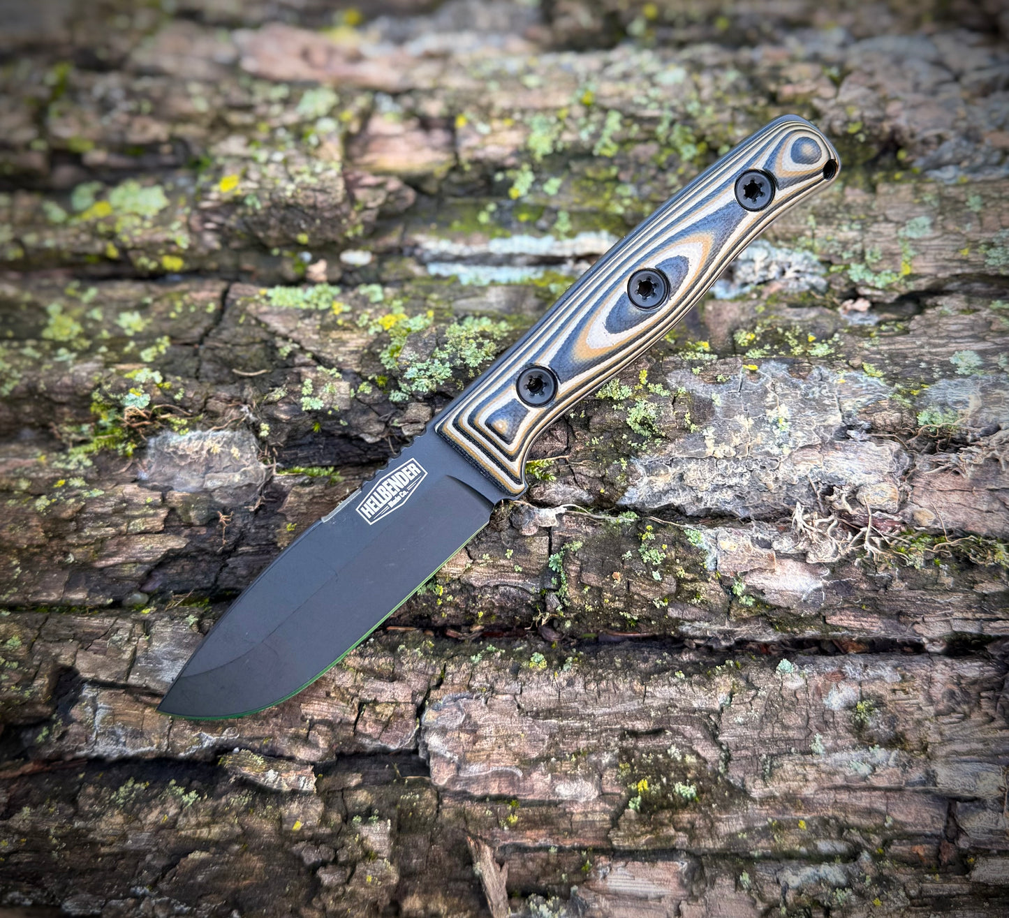 Hellbender Blade Co Snot Otter 2.8FS, Tan/OD/Black G10 Black S90V
