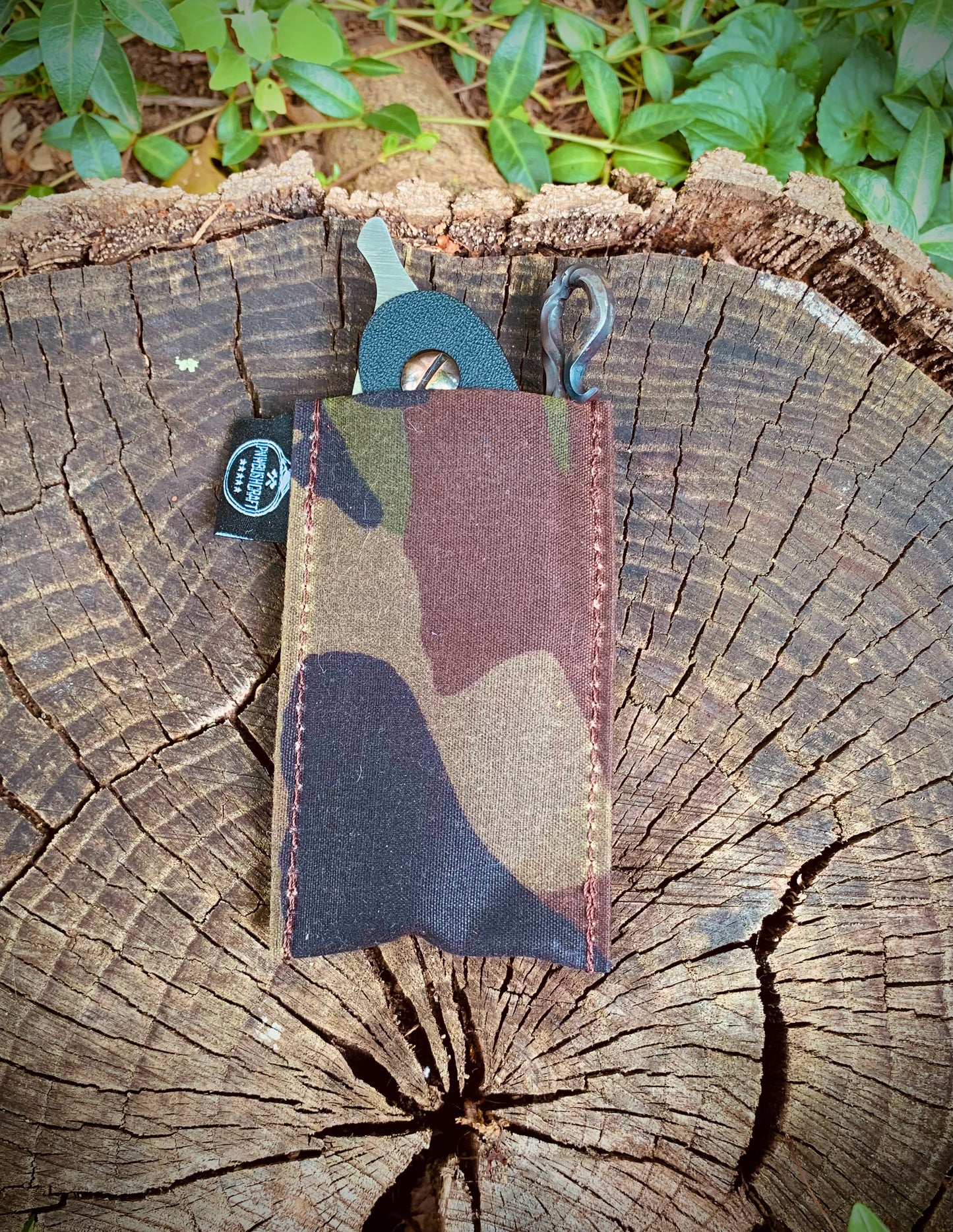 Woodland Camo Canvas Knife Slip