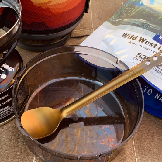Marten Long Titanium Spoon shown in bronze color