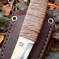 DIY Kerf Carver Fixed Blade Knife with JRE Sheath and rope handle