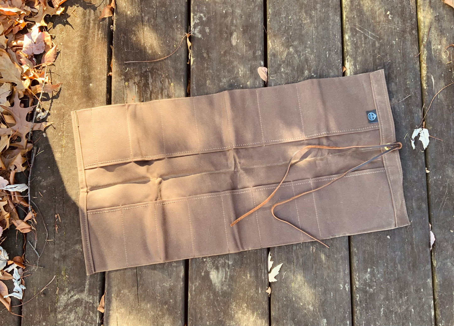 Brown Kestrel Waxed Canvas 16 Pocket Tool Roll