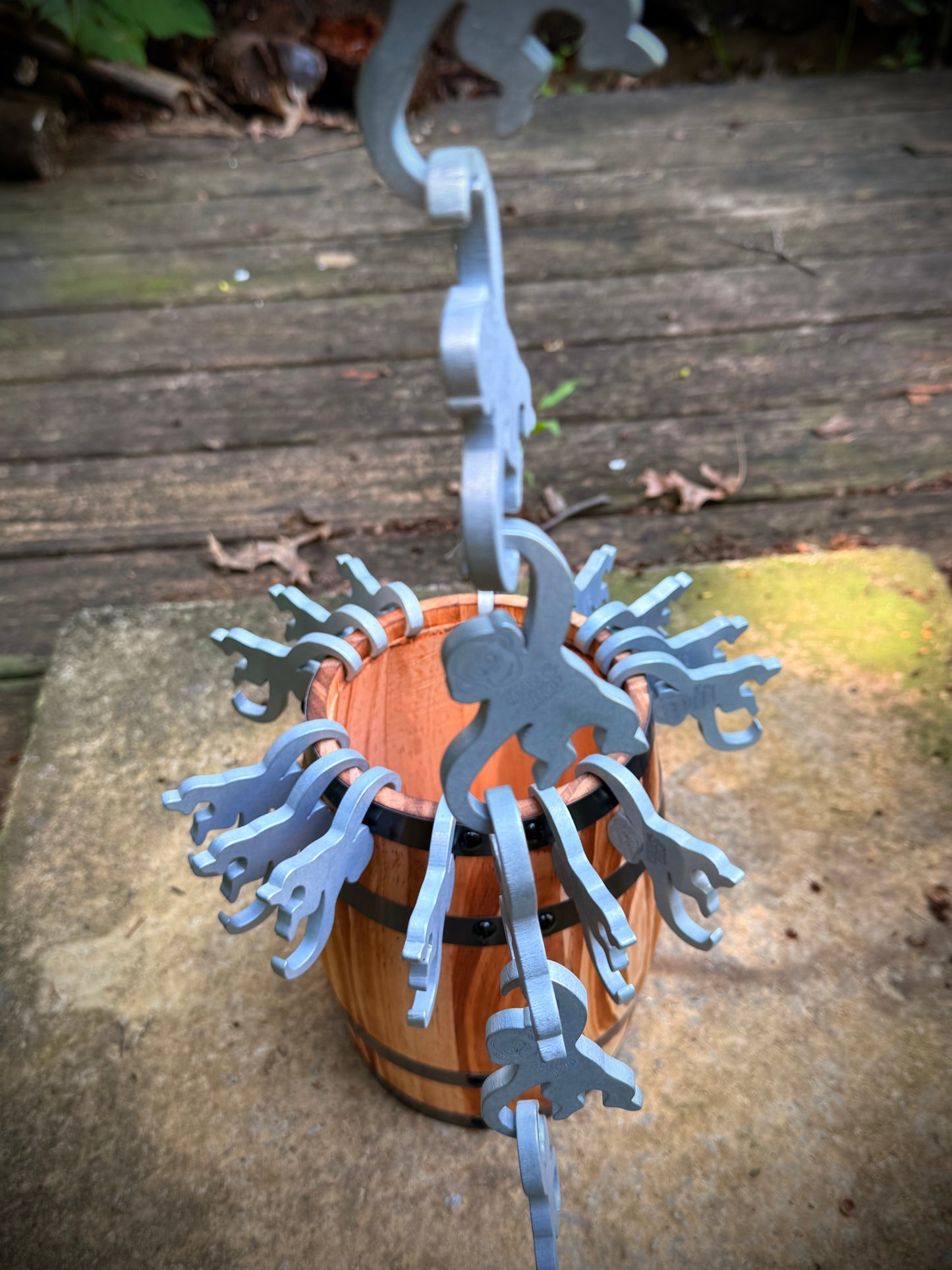 Chain of monkey shaped bottle openers