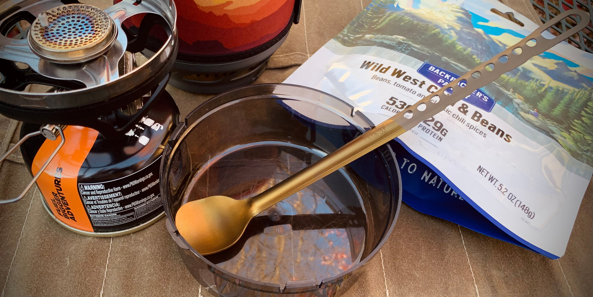 Marten Long Titanium Spoon shown in bronze color