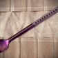 Marten Long Titanium Backpacking Spoon shown in purple