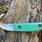 Woods Monkey Kerf Carver Knife with Green Terotuf scales