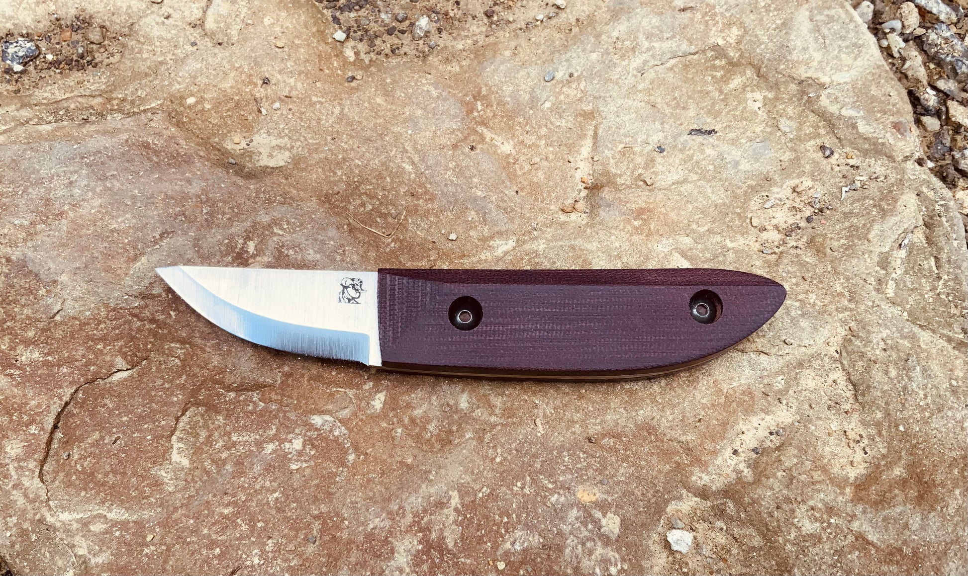 Kref Carver Knife with Double Red Micarta Scales