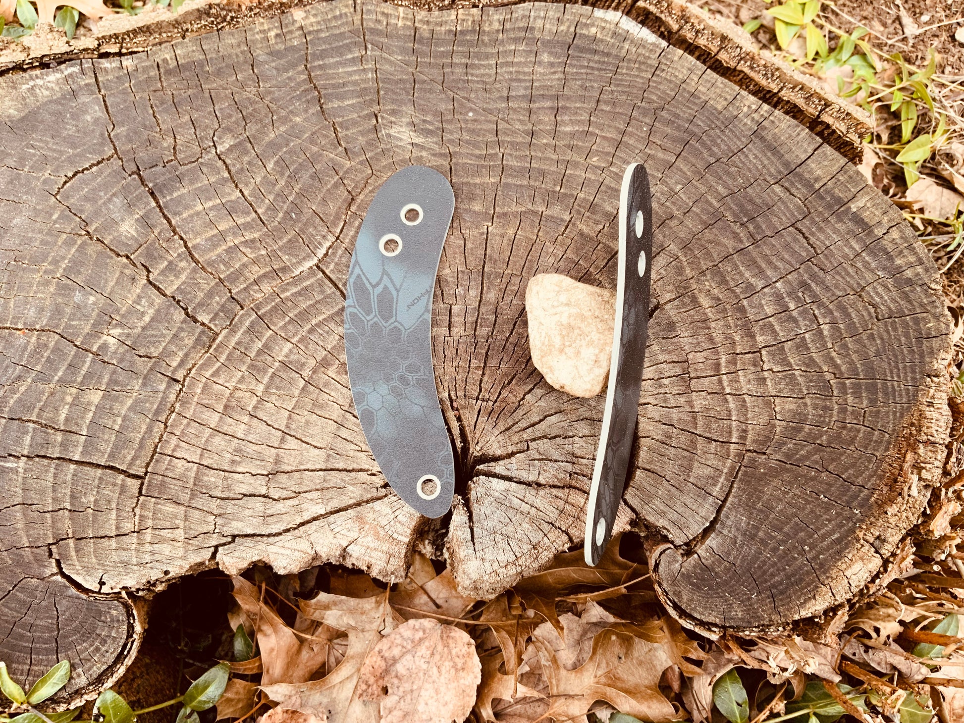 Kryptek Typhon Kydex Knife Scales for Woods Monkey Banana Peel Folding Knife