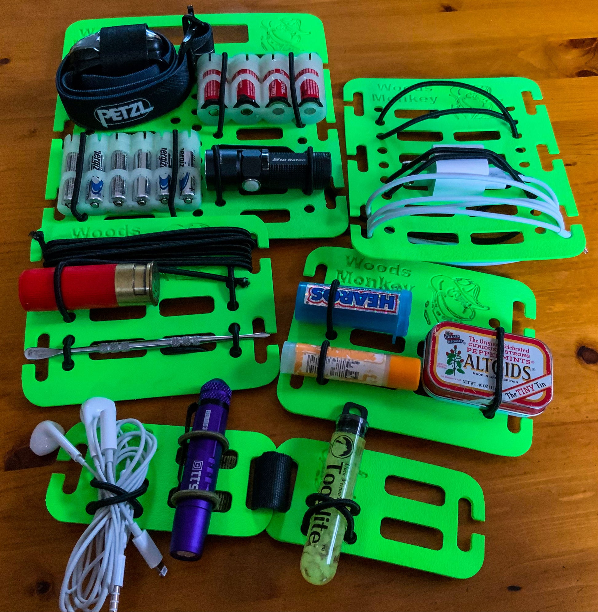 Large Monkey Boards shown in green with gear attached