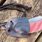 Banana Peel Folder and Custom Neck Sheath Combo in red micarta